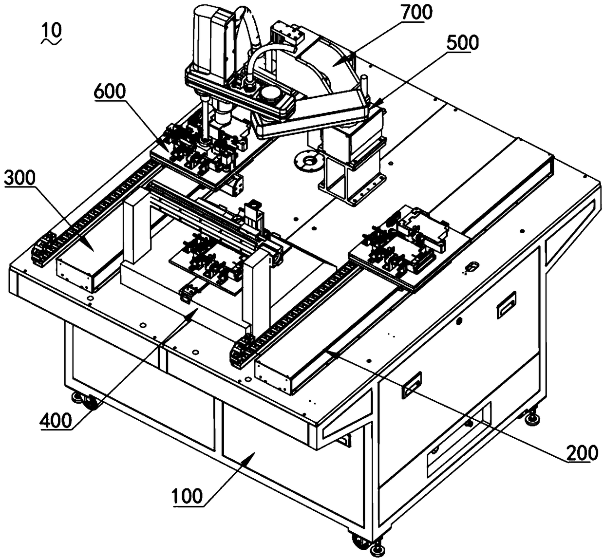 Tablet computer screen glue dispensing pasting equipment