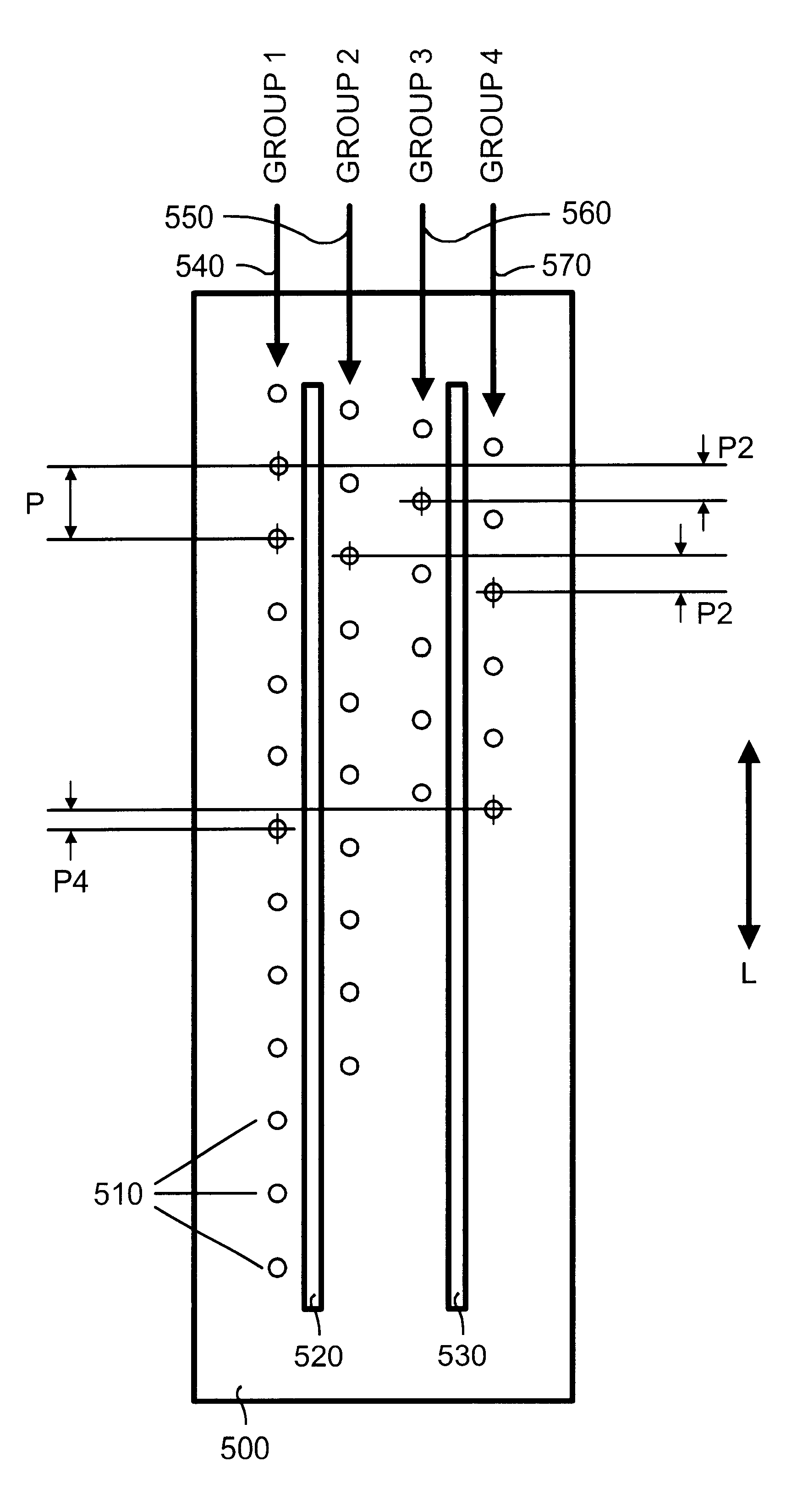 Fluid ejection device with staggered ink drop generators