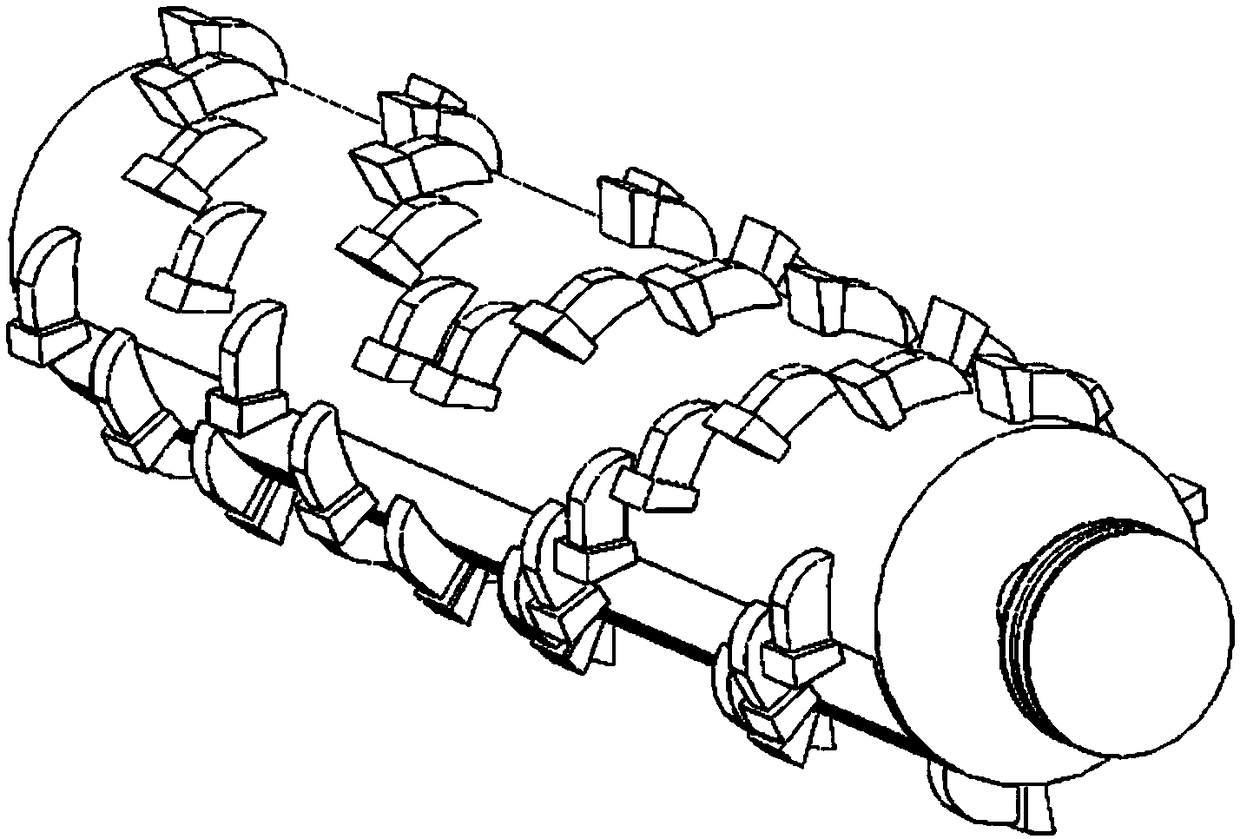 Cutting mechanism of roller-type forest cleaning device