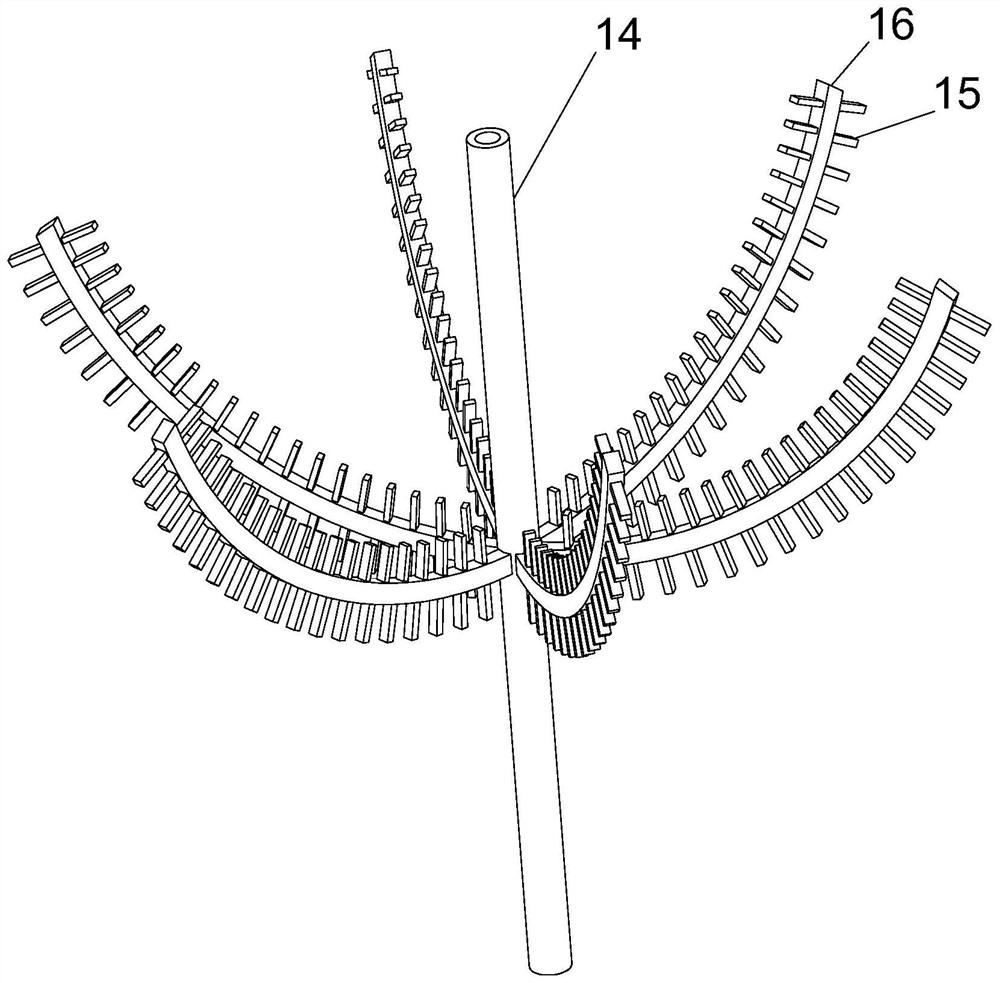 A rice washing device for processing snail powder