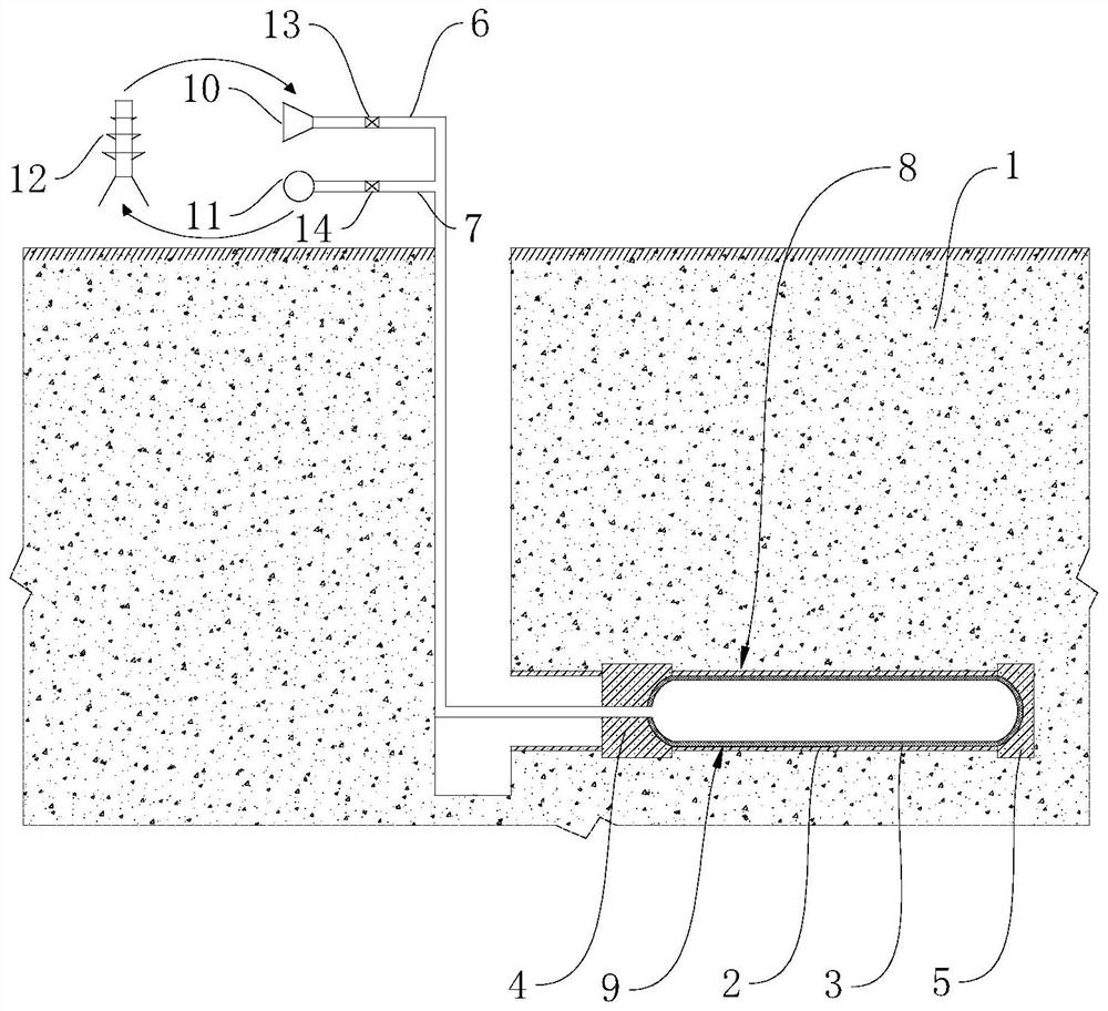 Compressed air energy storage lining cavern sealed by integral rubber capsule