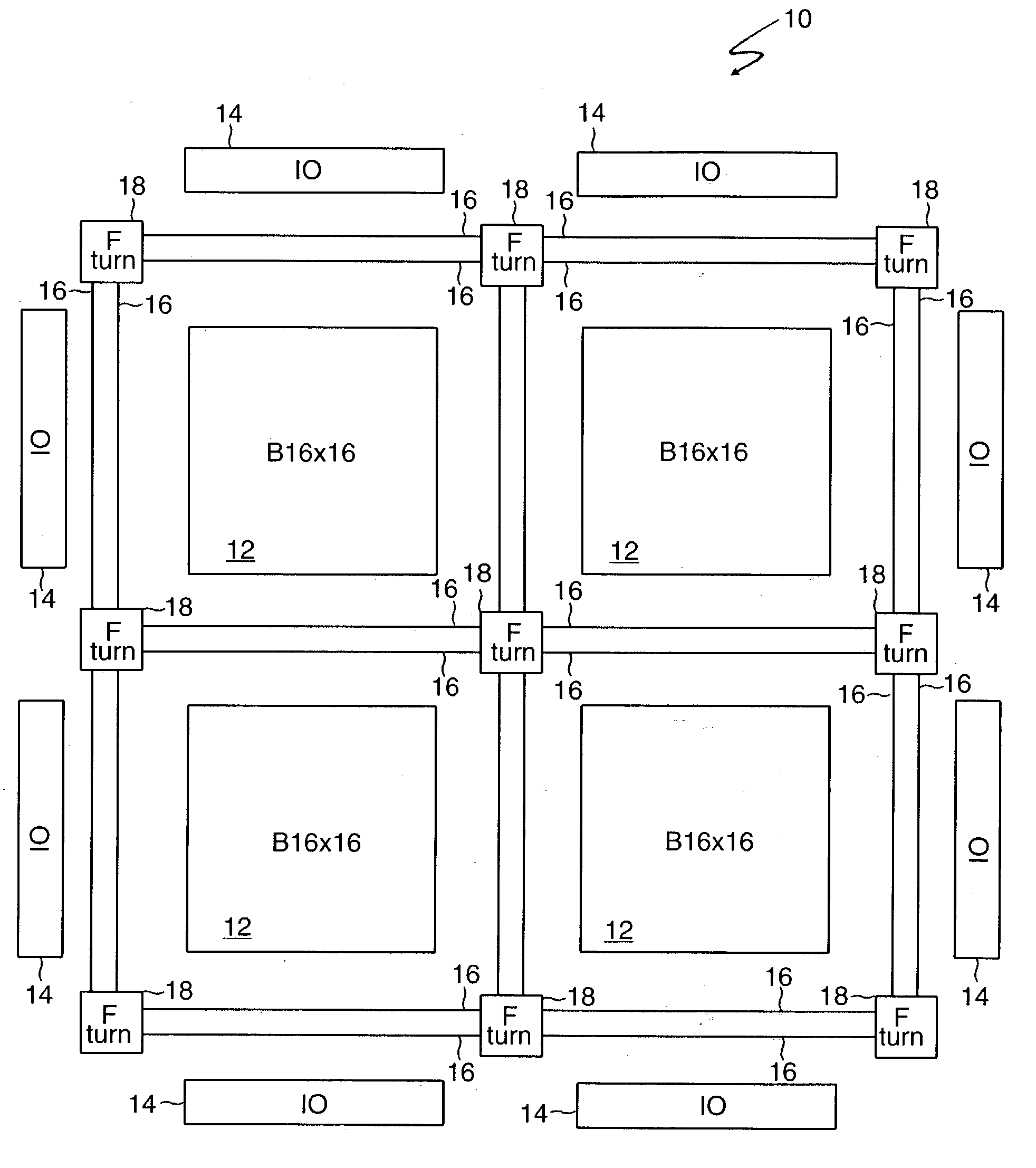 Turn architecture for routing resources in a field programmable gate array