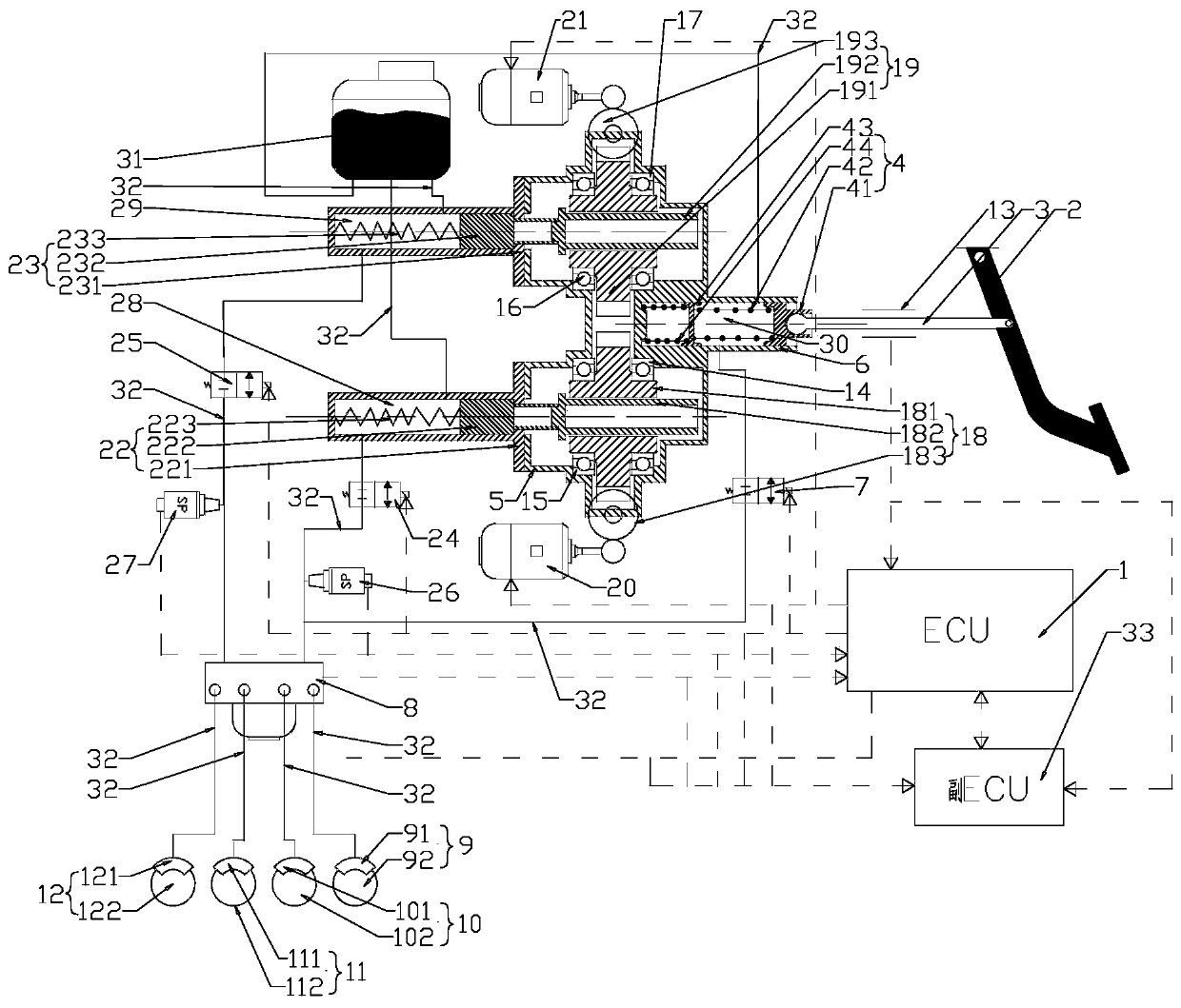 Brake-by-wire system for automobile