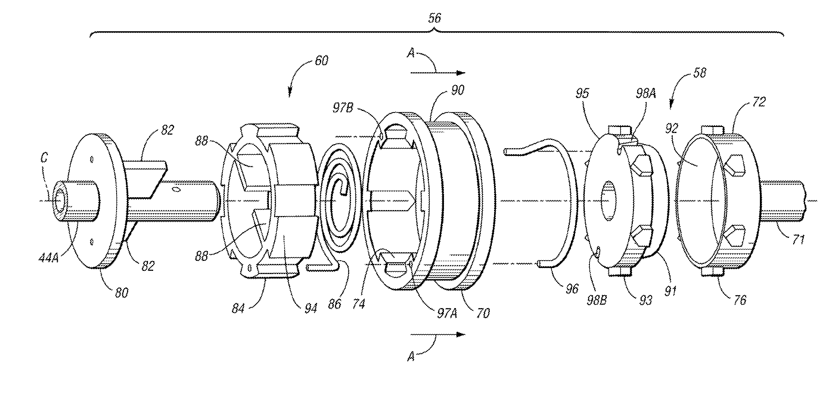 Torque-transmitting assembly with dog clutch and hydrostatic damper and electrically variable transmission with same