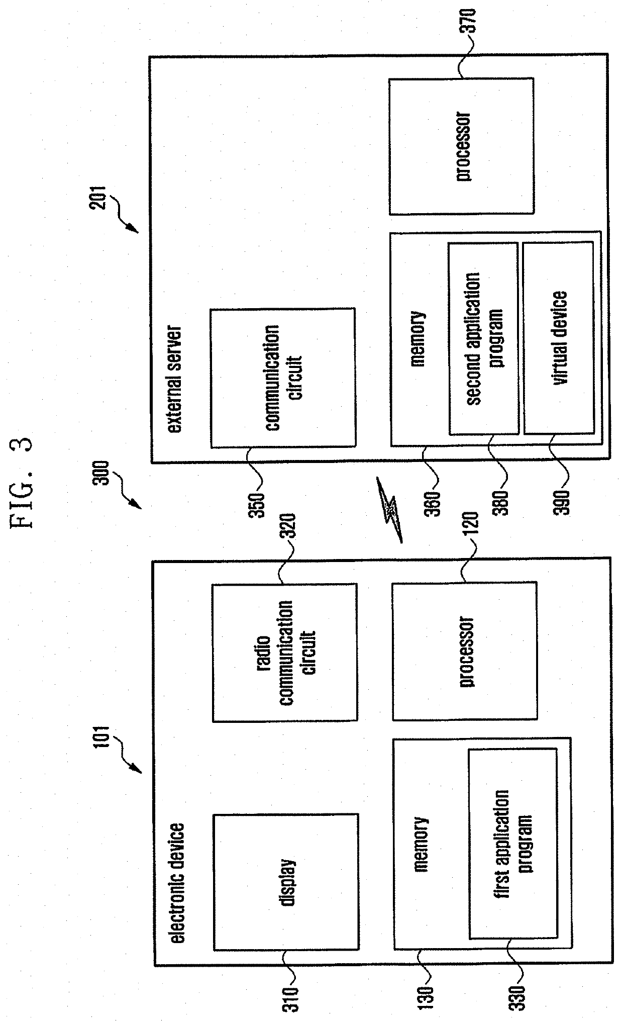 Working environment provisioning method and apparatus for execution of application program between electronic device and external server