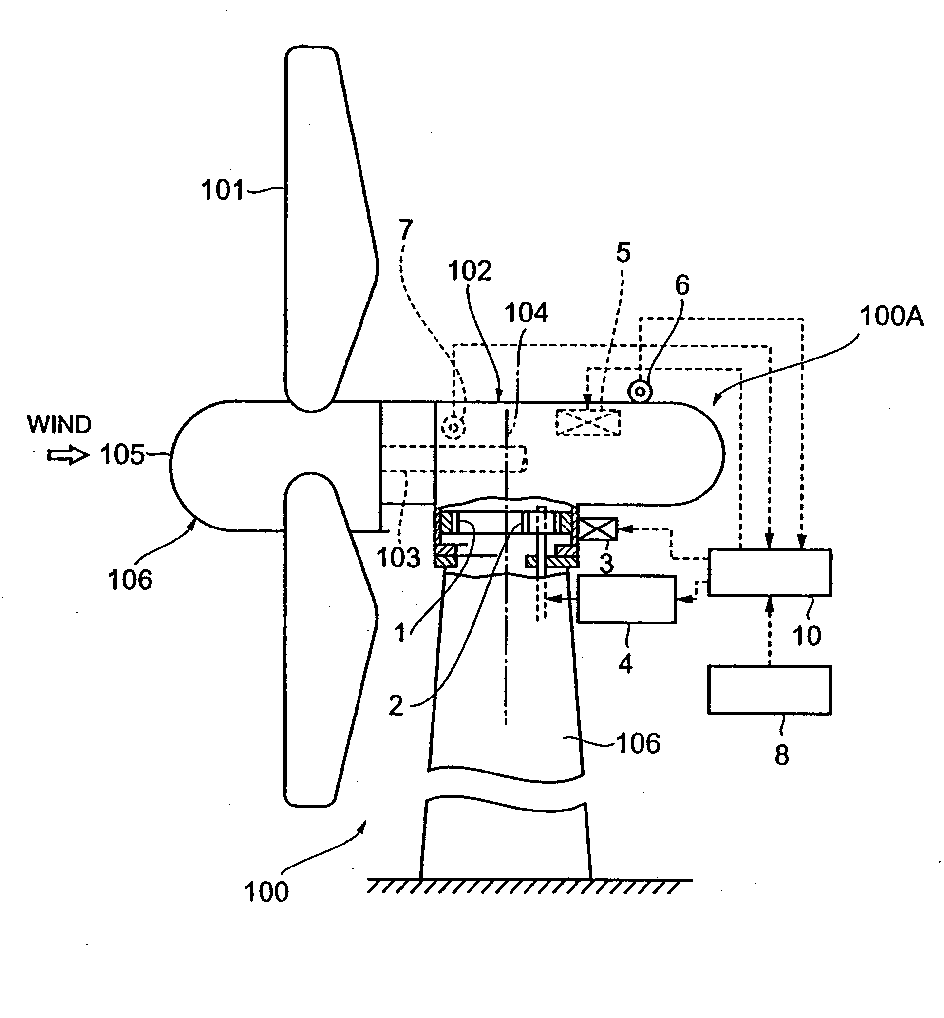 Wind turbine operating apparatus and operating method