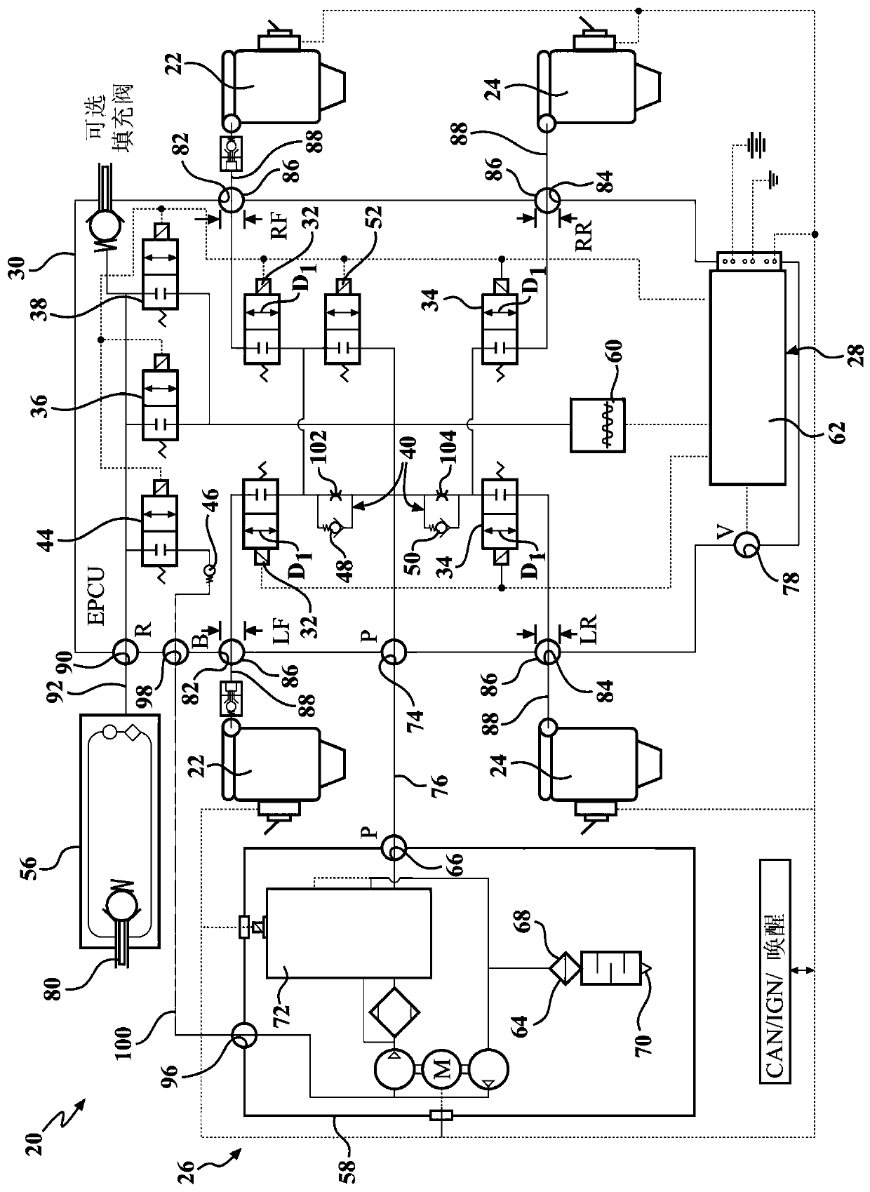 Parallel leveling system for vehicles