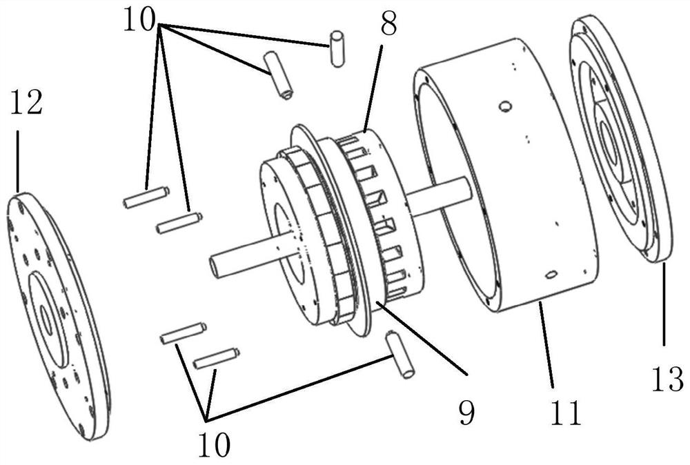 Single-stator excited disc type full-degree-of-freedom bearingless motor and control method thereof