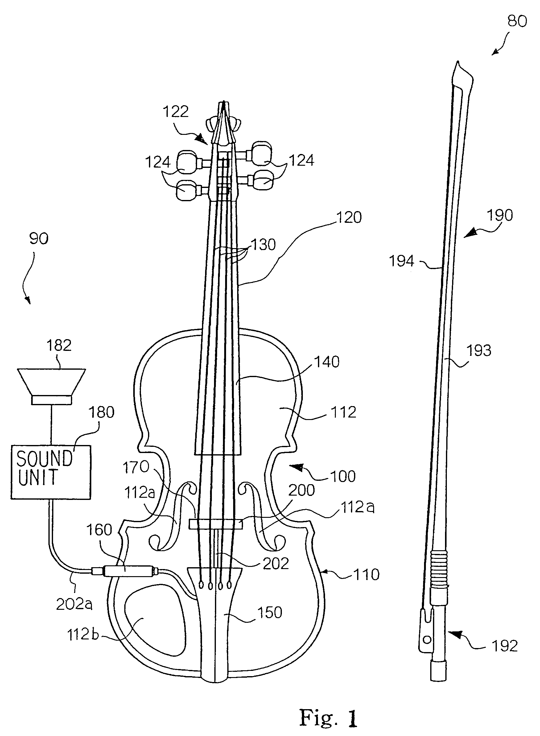 Stringed musical instrument equipped with pickup embedded in bridge and bridge used therein