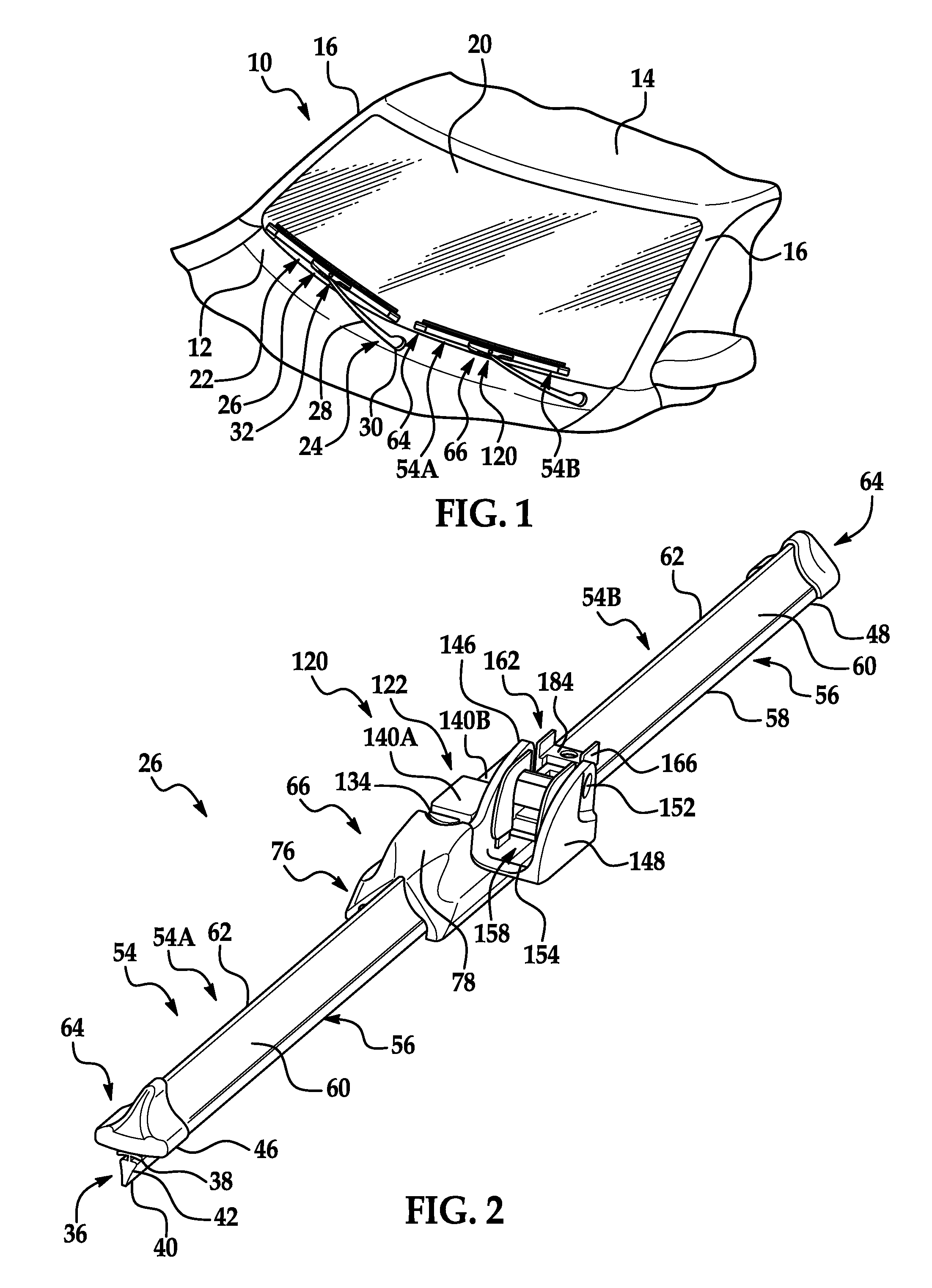 Beam blade windshield wiper assembly