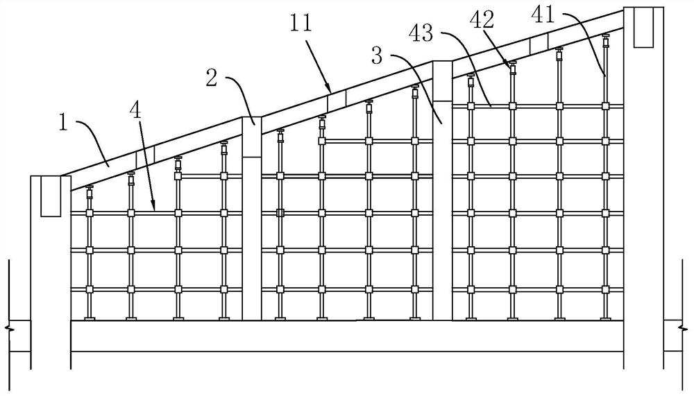 Top soil-piled mountain-shaped structure construction method