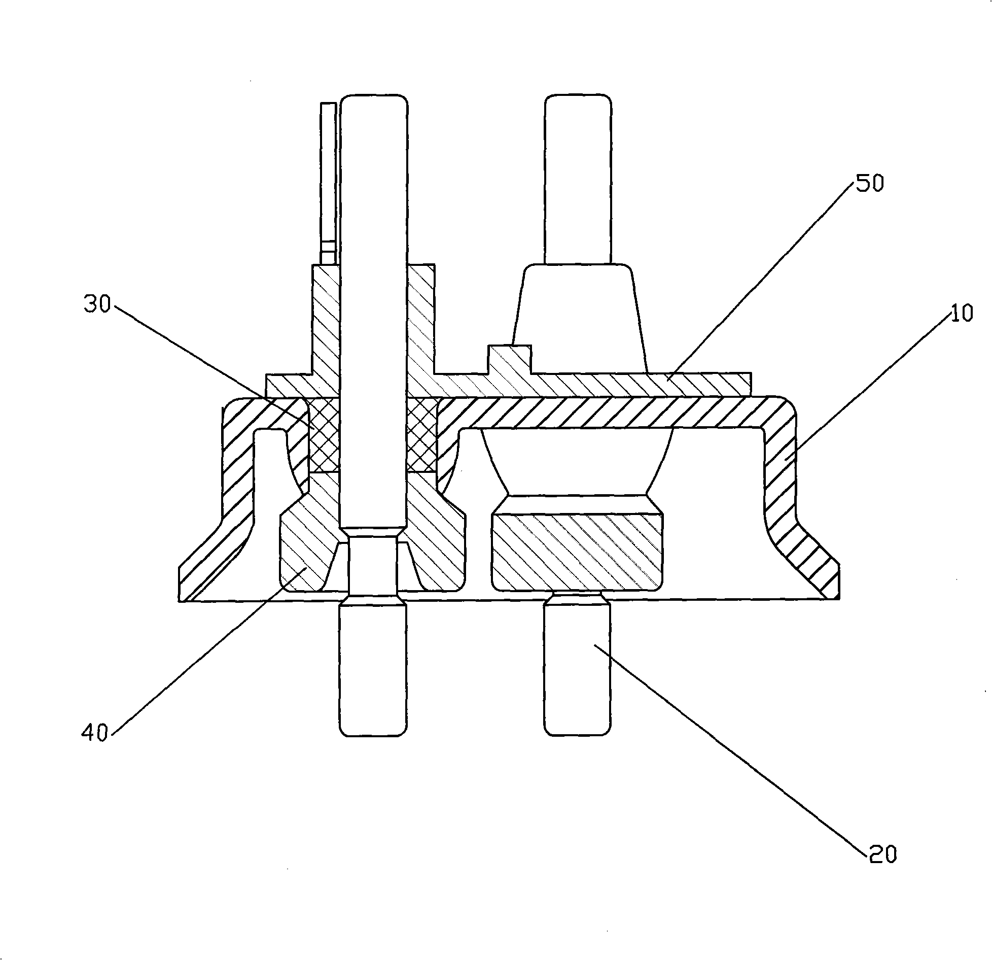 Connector post of refrigeration compressor