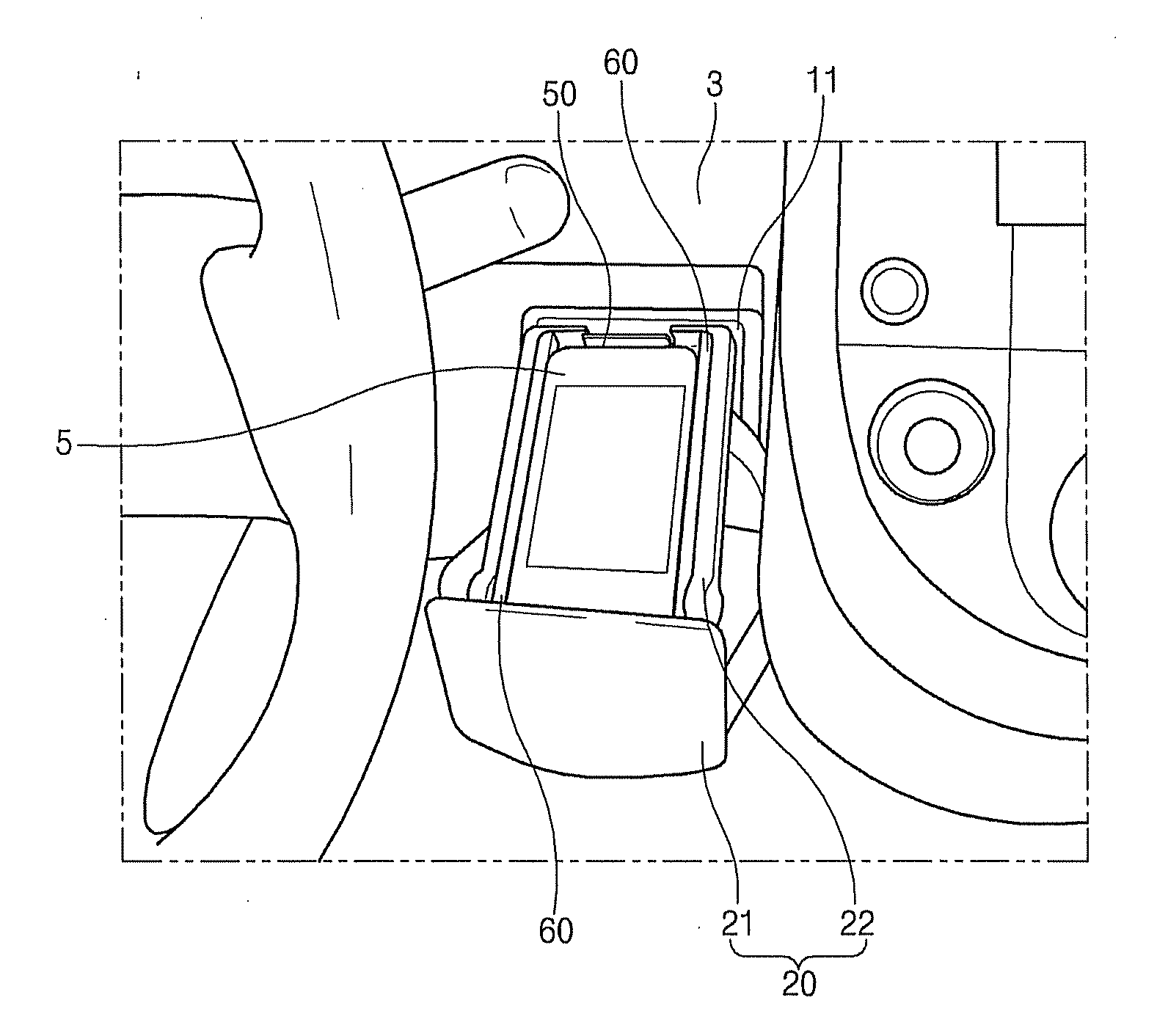 Device for accommodating electronic appliance for vehicle