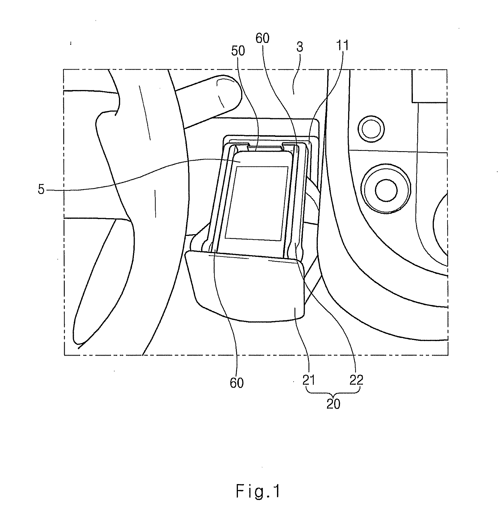 Device for accommodating electronic appliance for vehicle