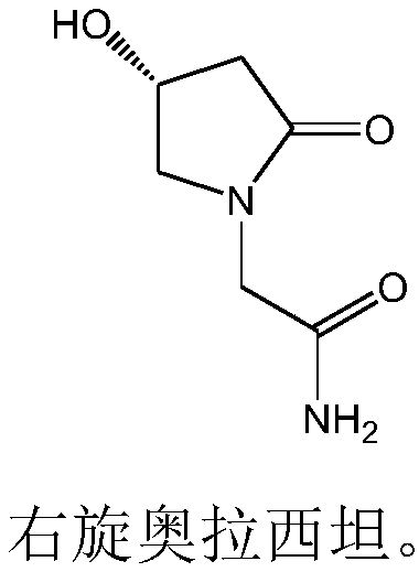 Good-stability right-handed oxiracetam capsule and preparation method thereof