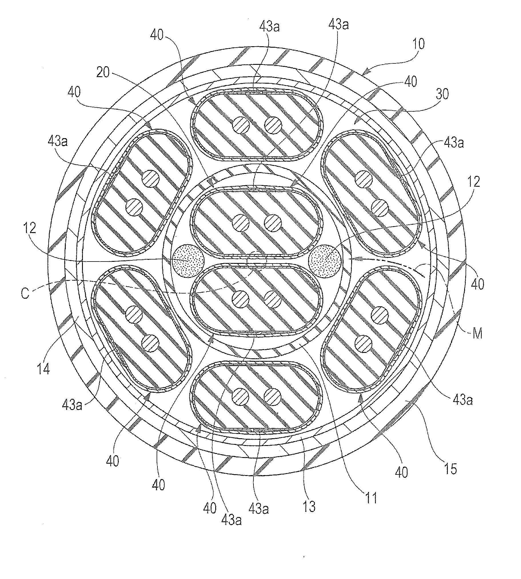 Multi-pair differential signal transmission cable