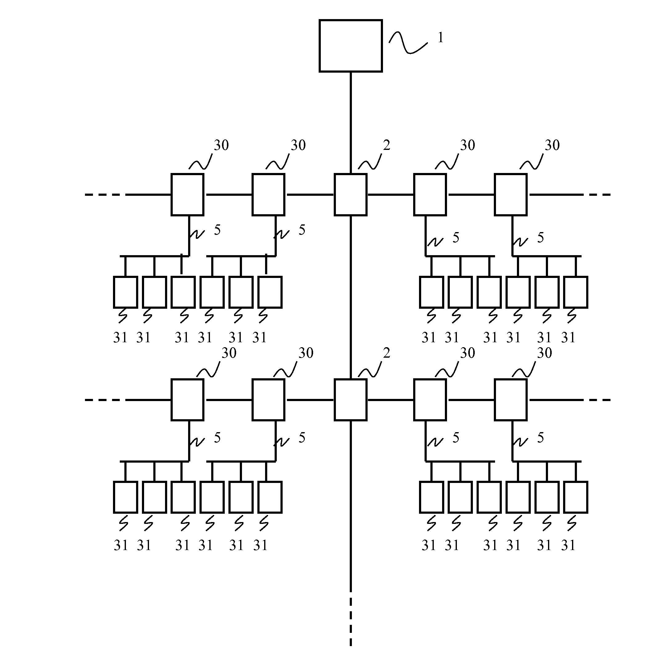 Digital seismic sensor and acquisition device adapted to be connected together via a two-conductor line