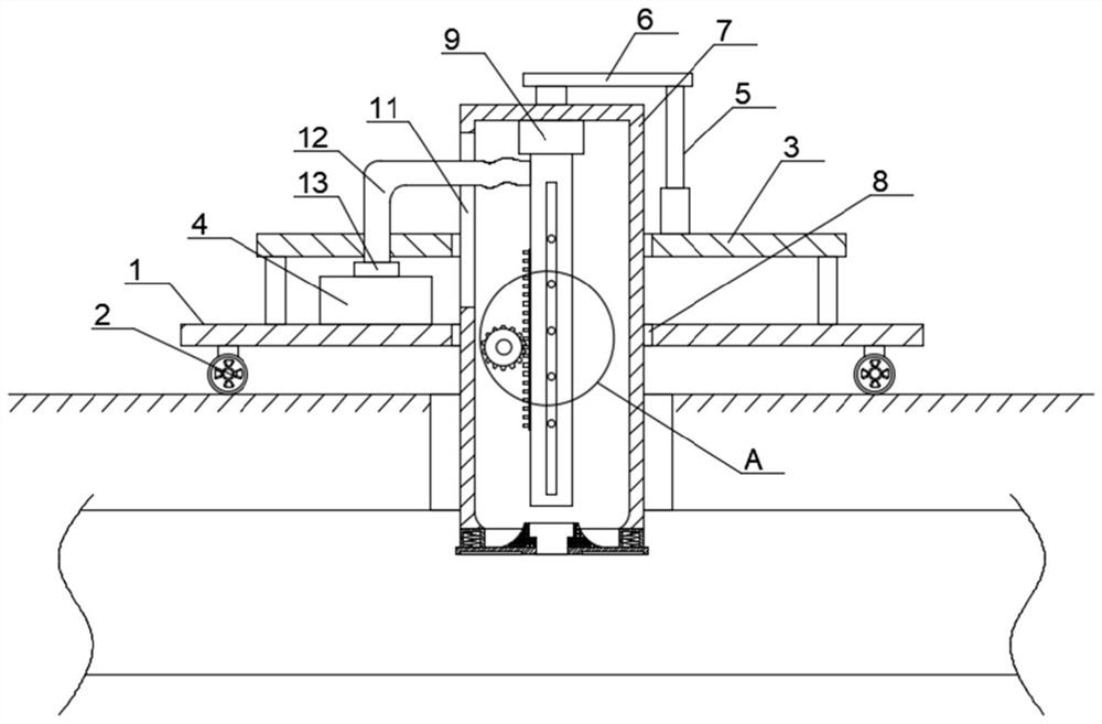 Sewer line bottom sludge treatment device for municipal engineering