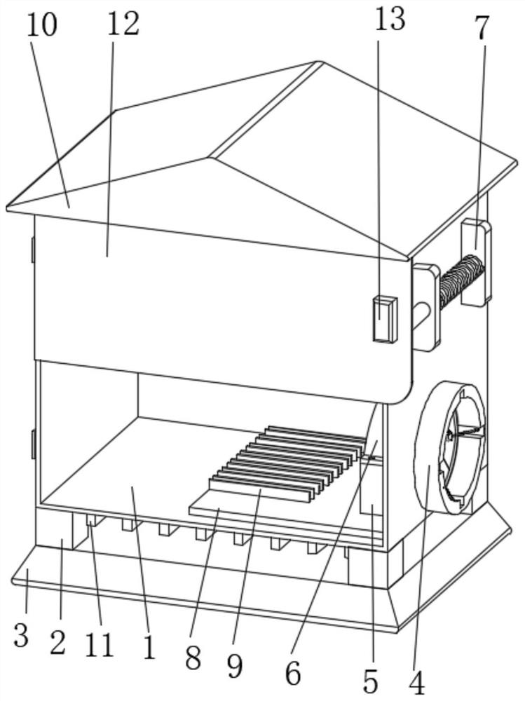 Distribution box with wire passing hole