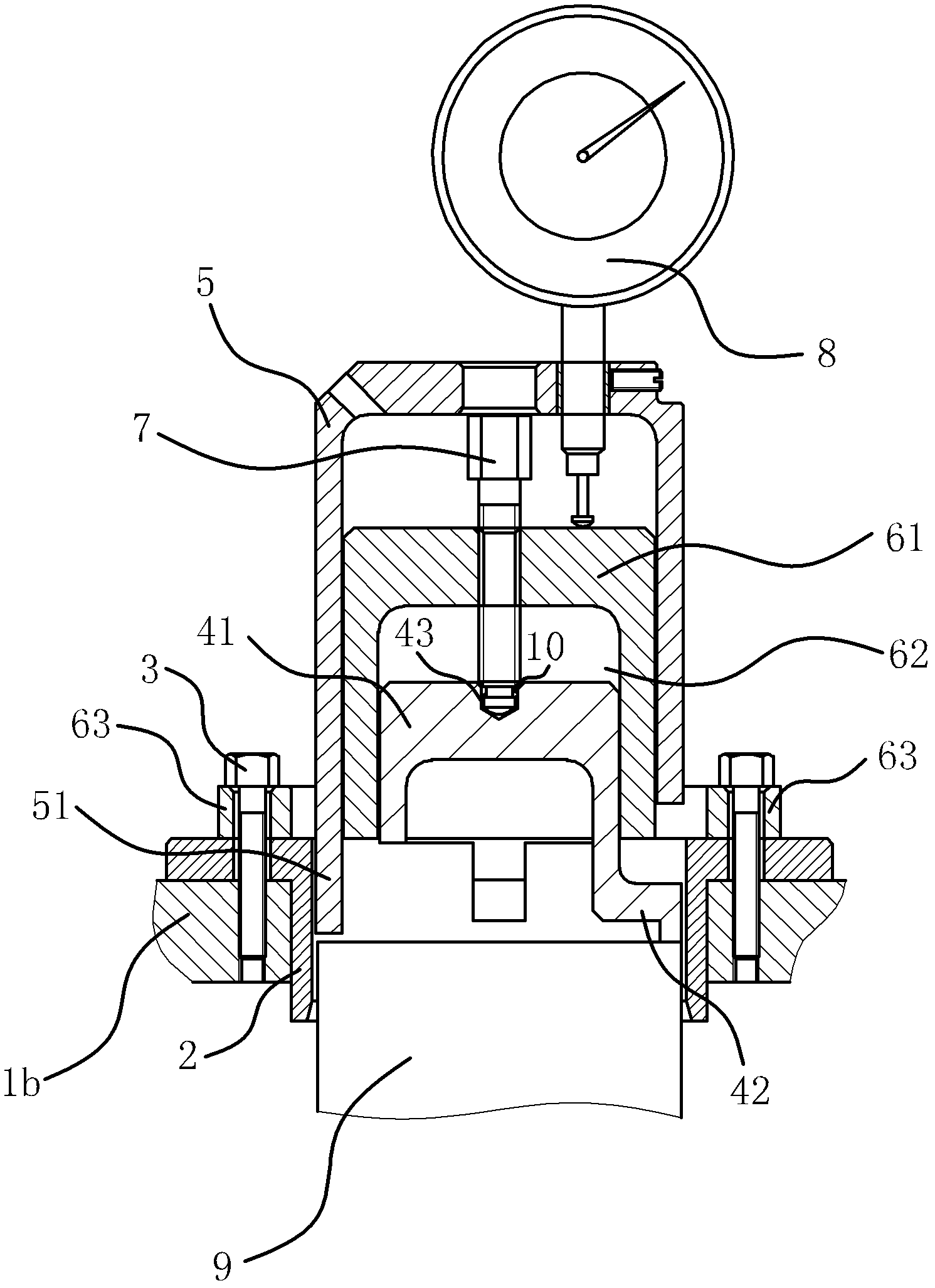 Measuring tool and method used for measuring height from end surface of conical bearing outer ring to joint surface