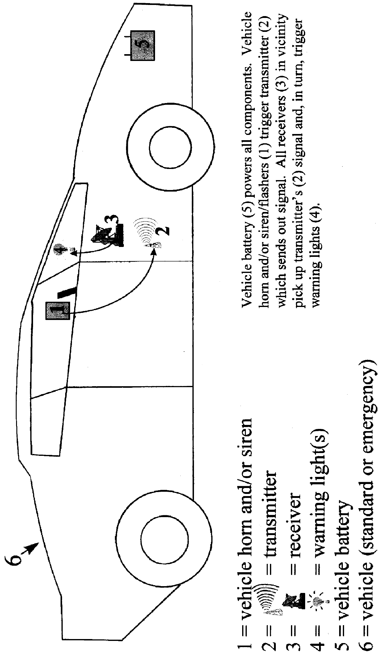 Vehicle warning system for visual communication of hazardous traffic conditions