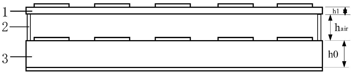 Stepped aperture coupling broadband antenna with double-layer non-uniform metasurface structure