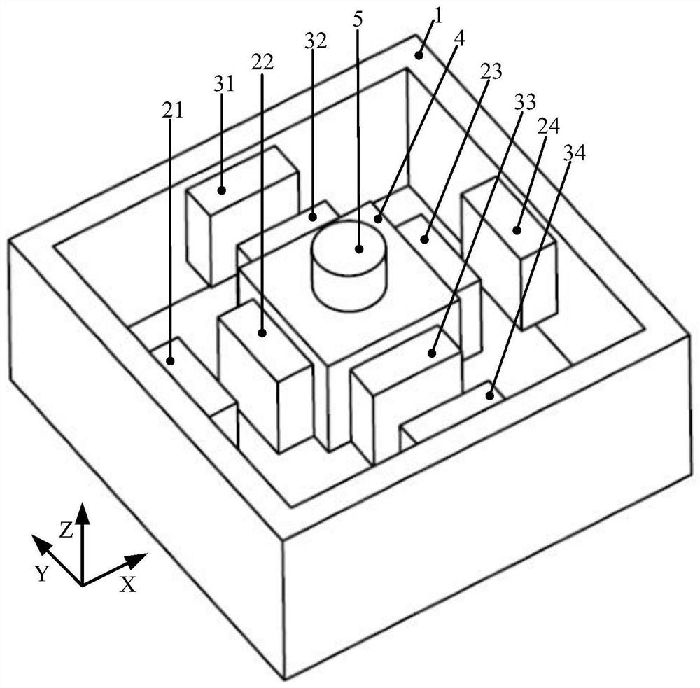 Horizontal two-degree-of-freedom electromagnetic vibration isolation device based on parallel connection of magnetic gravitational positive and negative stiffness