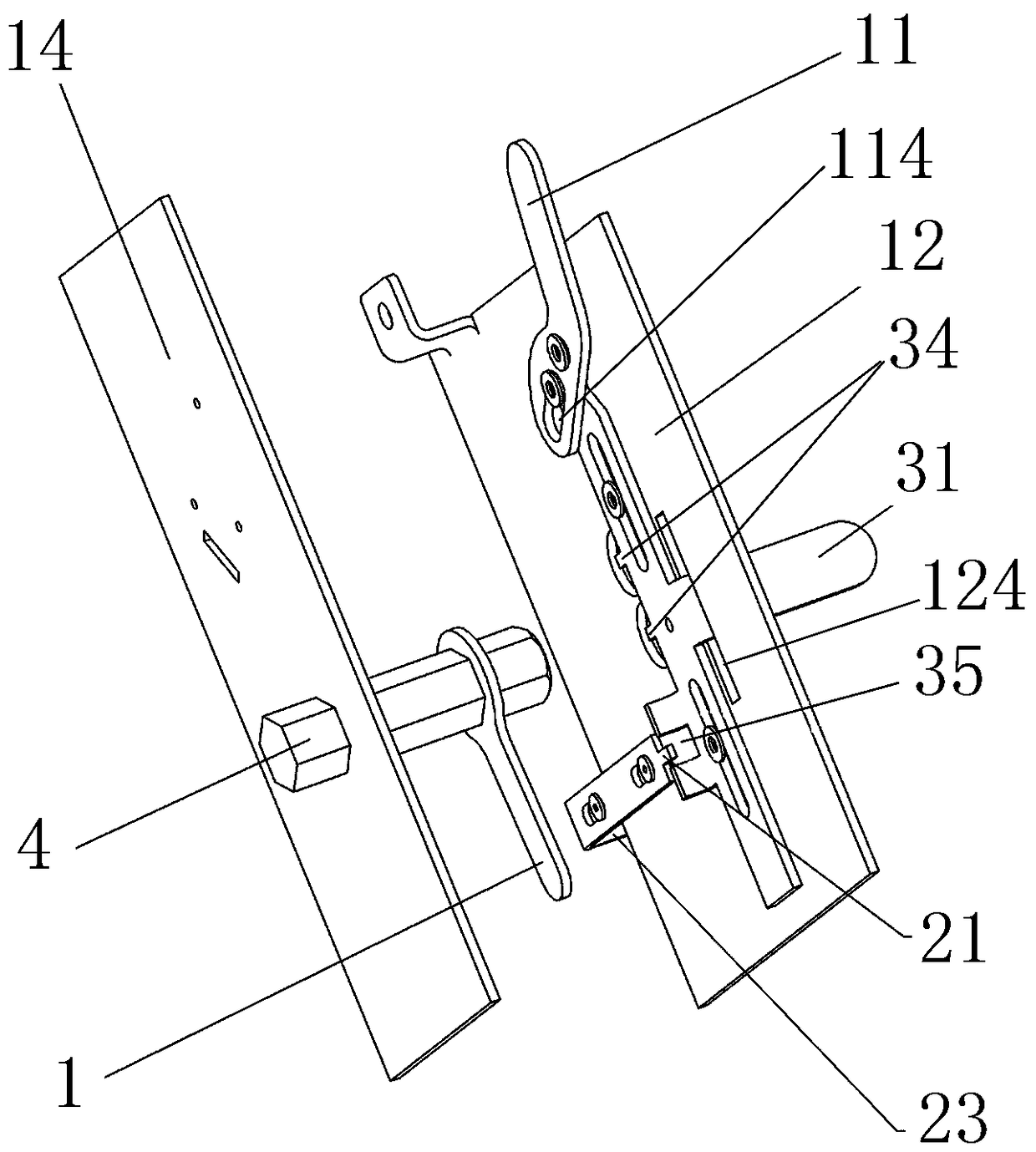 Switch cabinet and interlocking device used for isolation switch and circuit breaker of switch cabinet