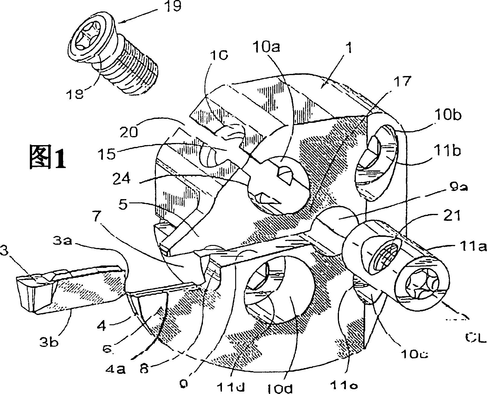 Cutting tool head for a metal working tool