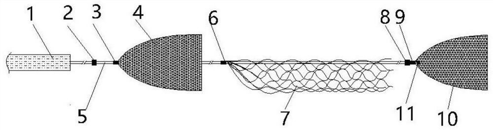 Thrombus taking stent system with near-end protection and far-end protection functions