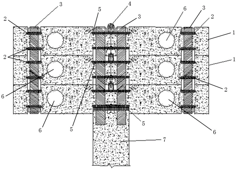 Superposed concrete balancing weight structure for seismic test and construction method of superposed concrete balancing weight structure