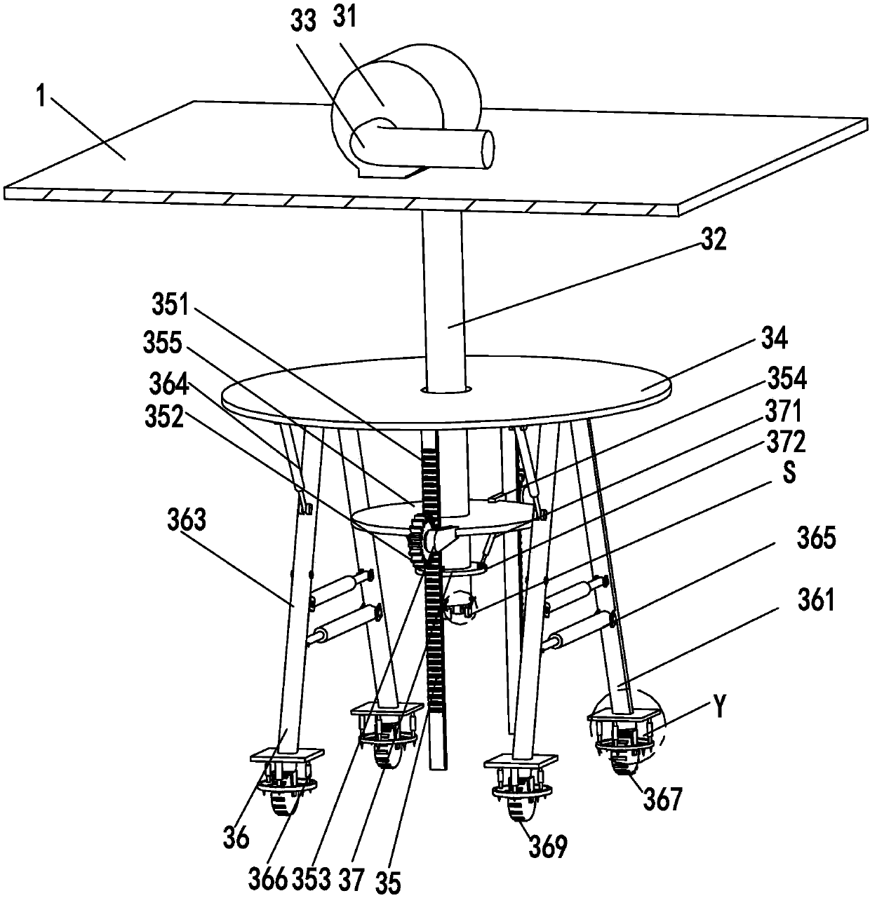 Device for automatically cleaning road surface of municipal recycled asphalt concrete bumpy road