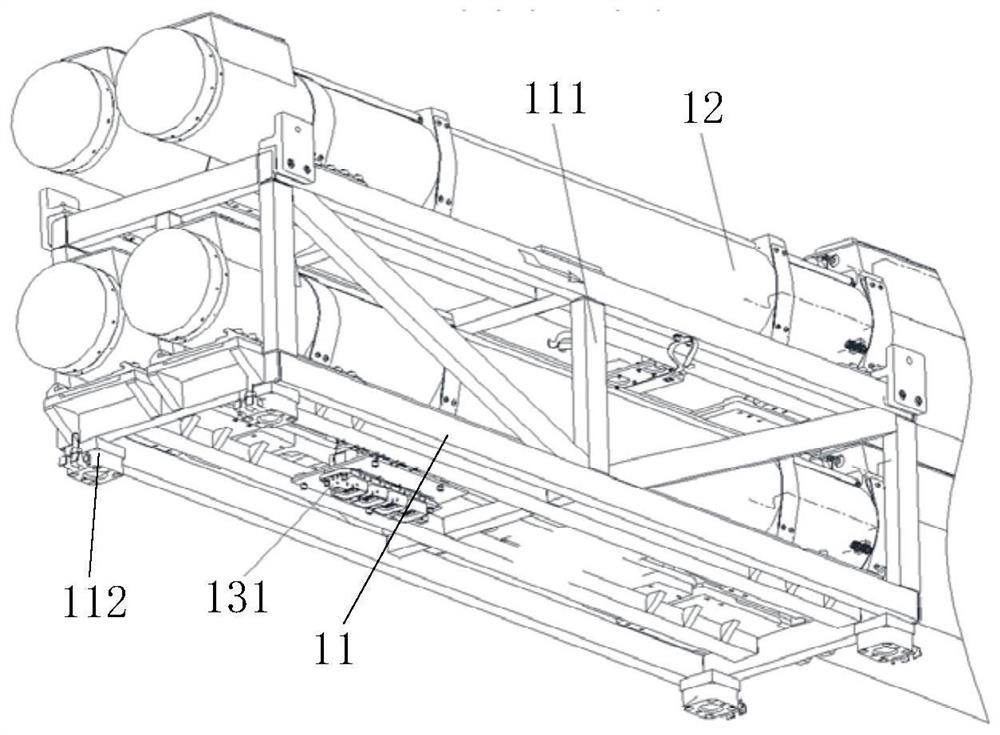 Connecting structure suitable for missile launcher loading