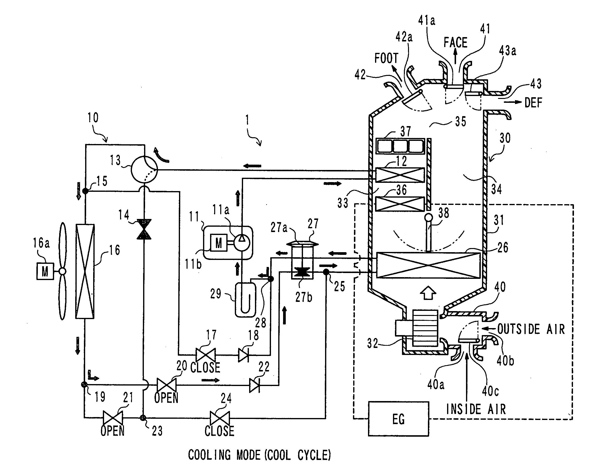 Air conditioner for vehicle with heat pump cycle