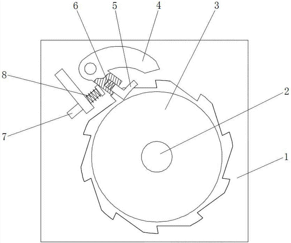 A ratchet-type auxiliary device for starting a vehicle on a slope