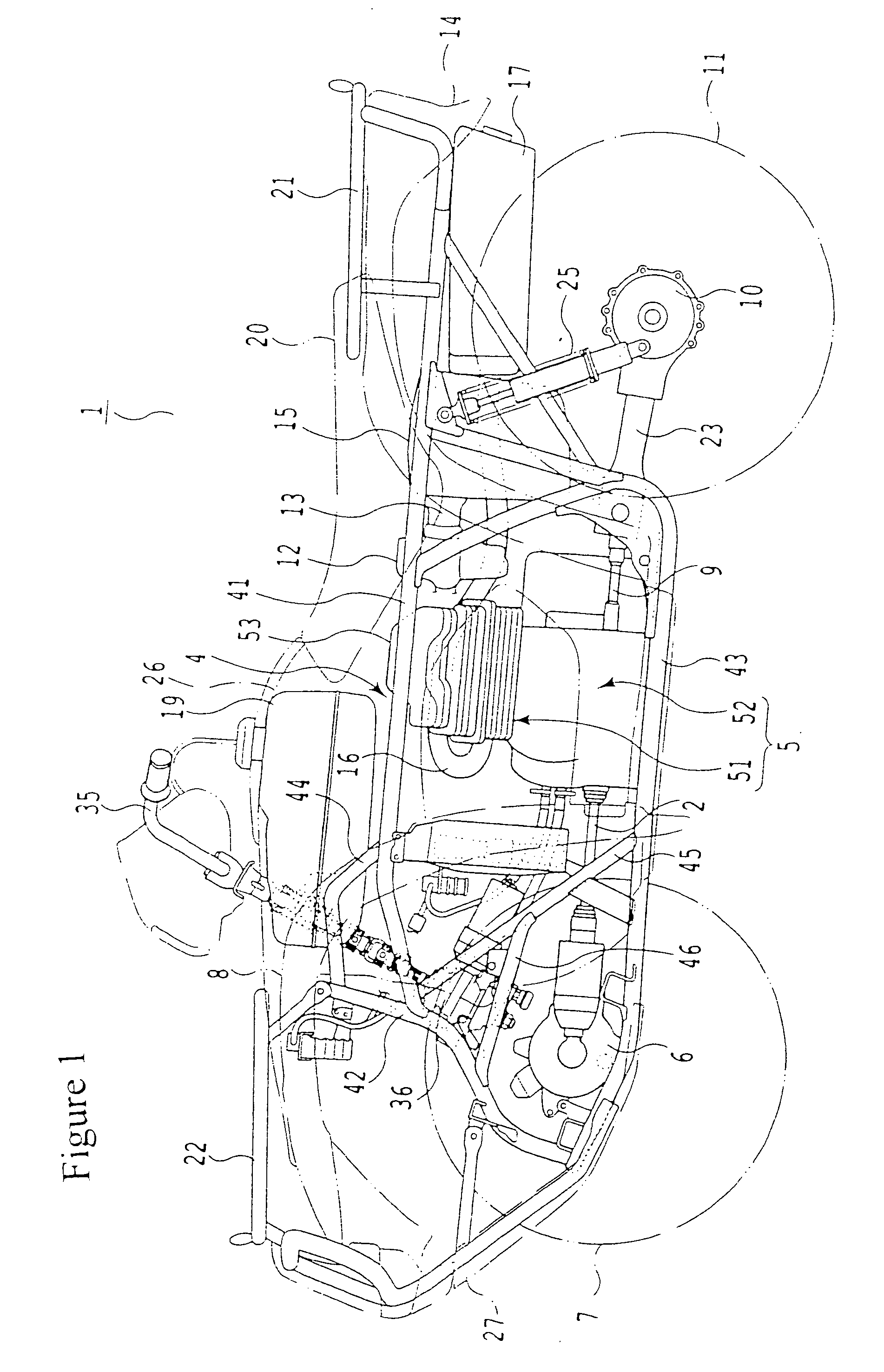 Steering shaft support structure and vehicle