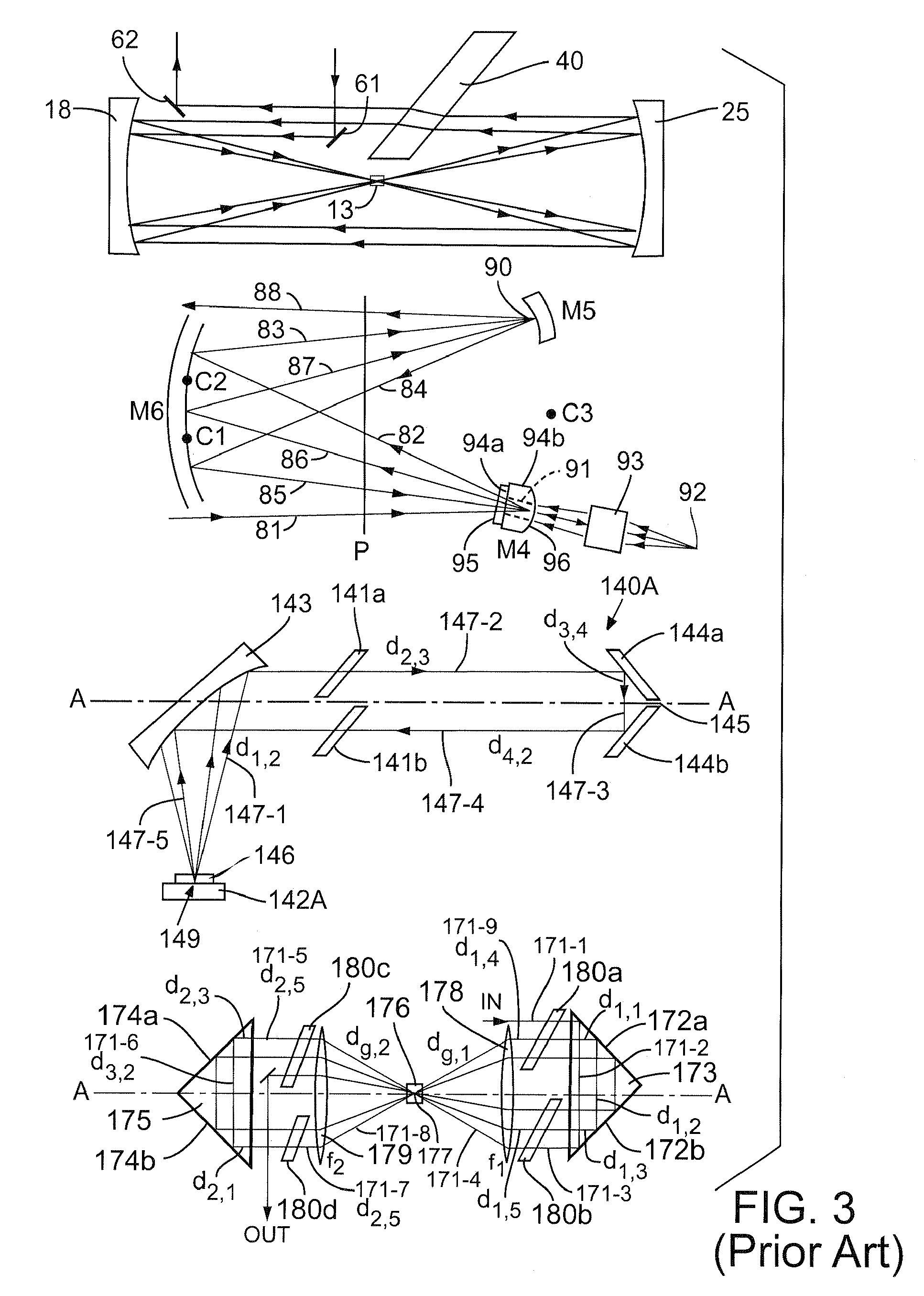 Multi-pass optical power amplifier