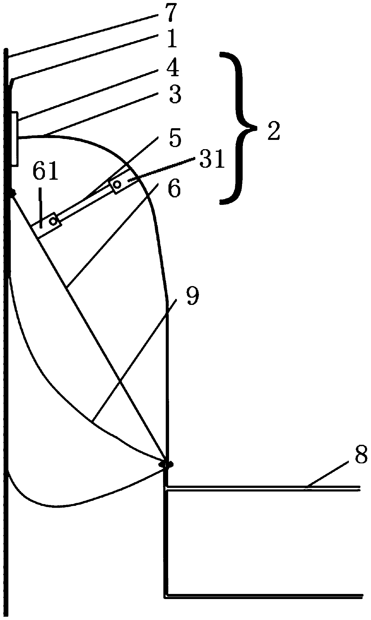 Sealing device for secondary sealing of outward floating roof tank and outward floating roof tank