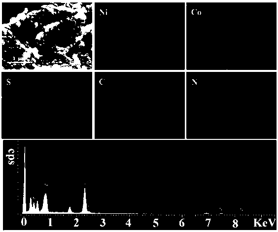 N-doped carbon-coated cobalt-nickel sulfide/graphene composite electrode material