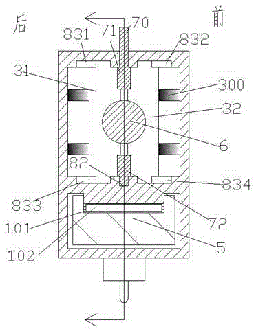 Machining device allowing machining head to be moved and prolonging service life