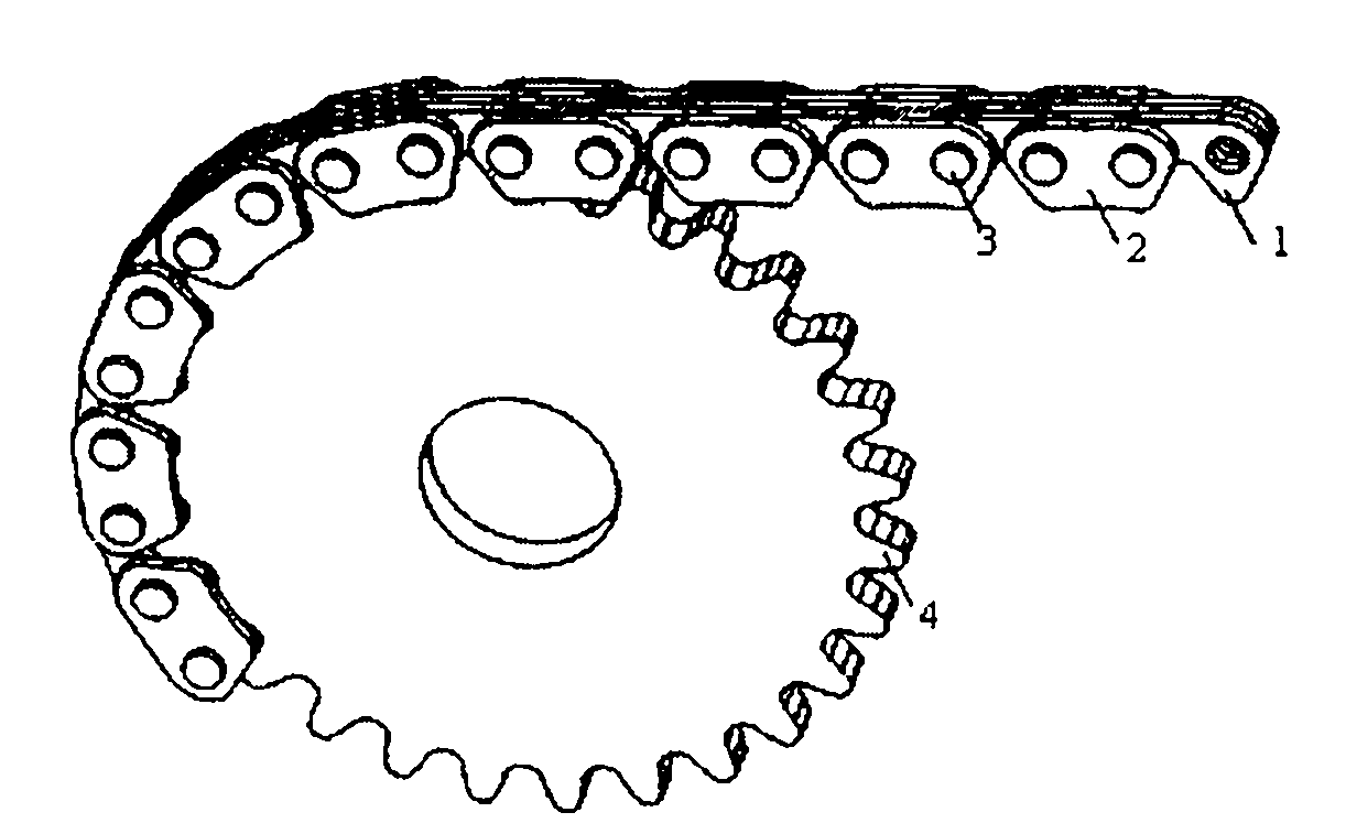 High speed transmission toothed chain and chain wheel