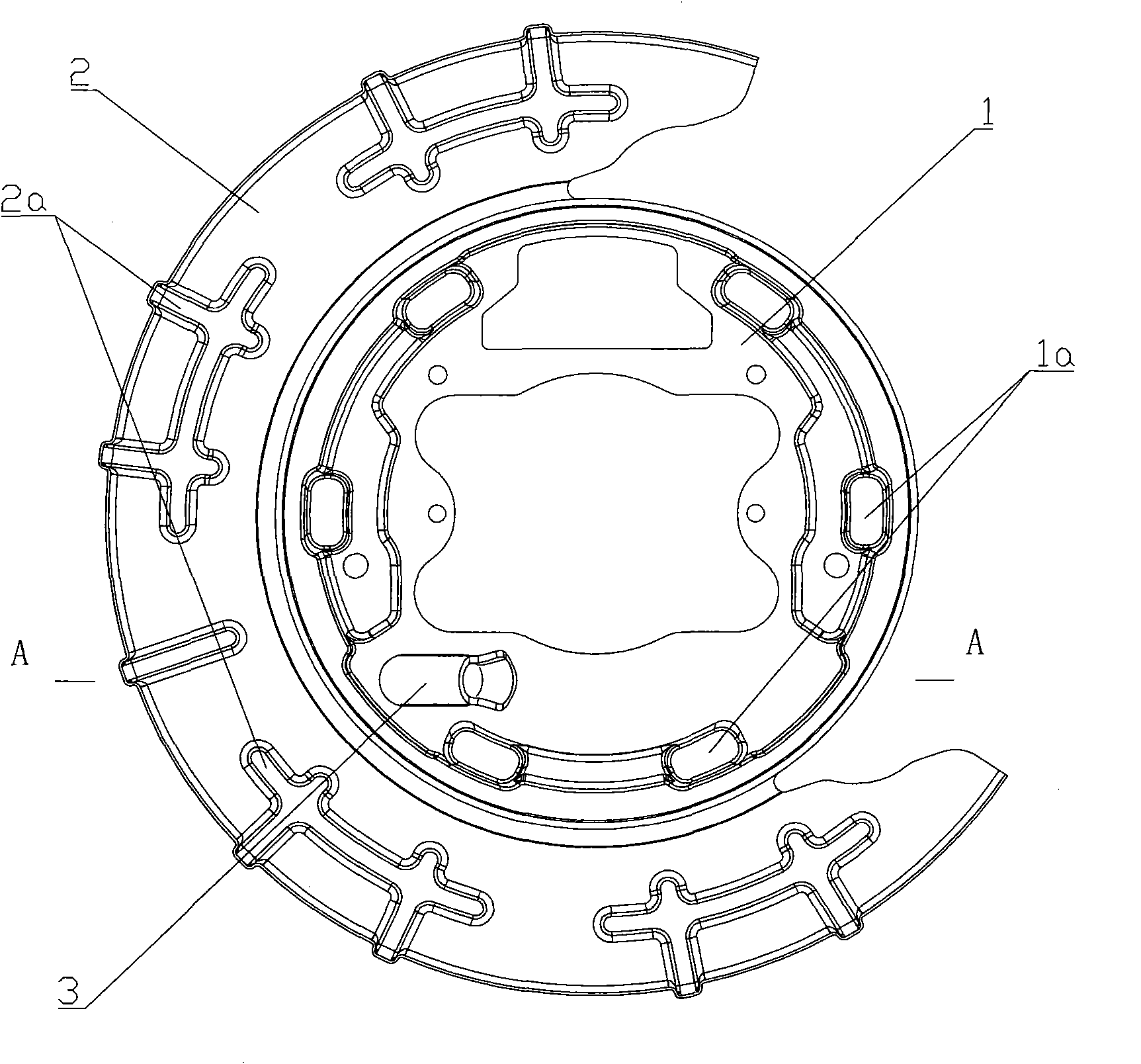 Parking baseplate assembly of drum-in-disc type parking brake