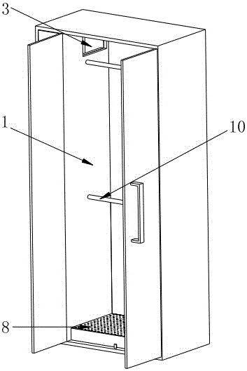 A deep dehumidification equipment sideways placed heat pump dry closet