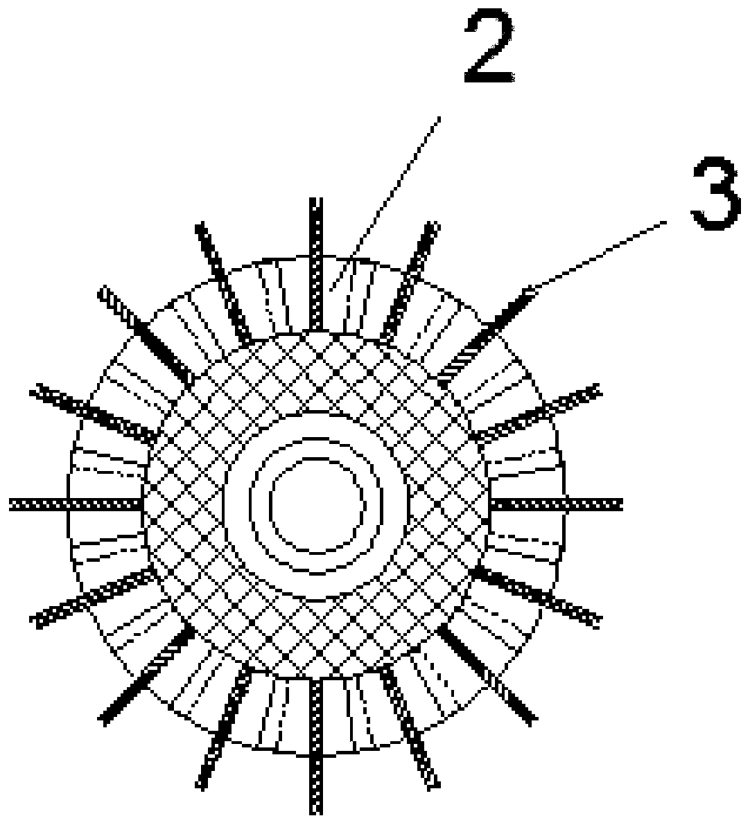 Industrial pulverized coal boiler burner with secondary air axial blade angle capable of being adjusted