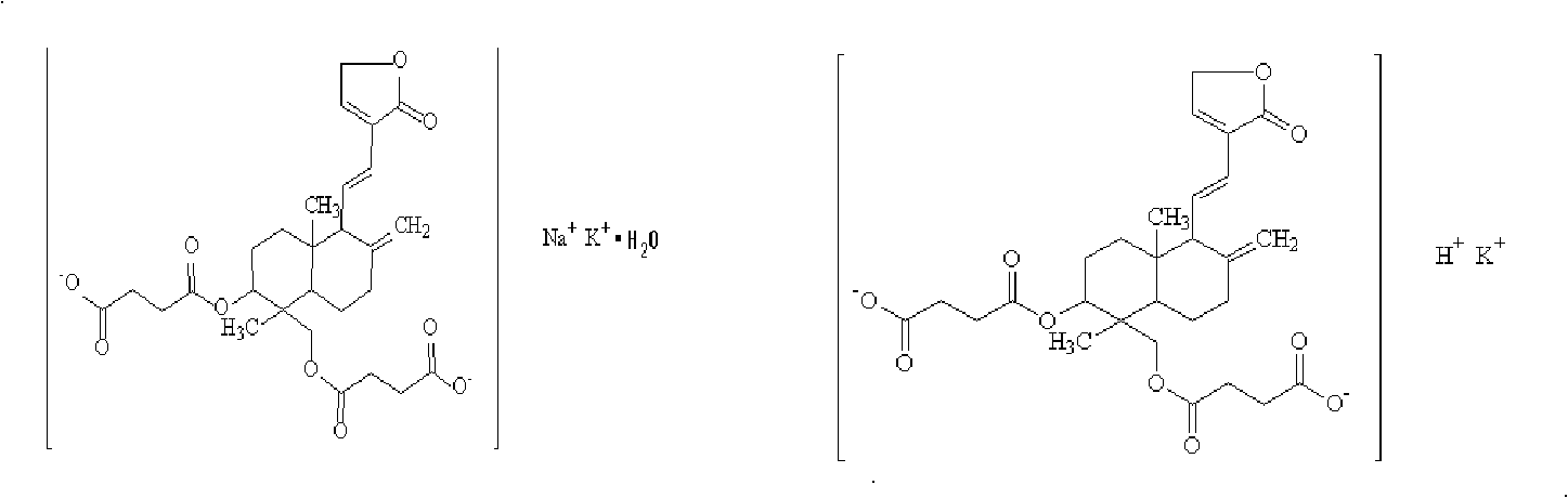 Sterile andrographolide and preparation method thereof