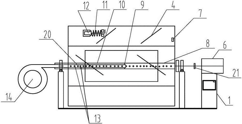 Processing method and roasting device of bamboo slices for mahjong mats