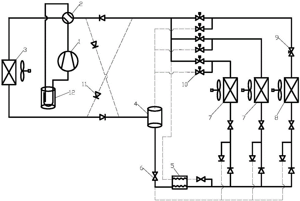 Double-tube multifunctional multi-connected air-conditioning system and control method thereof