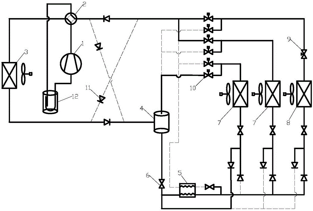 Double-tube multifunctional multi-connected air-conditioning system and control method thereof