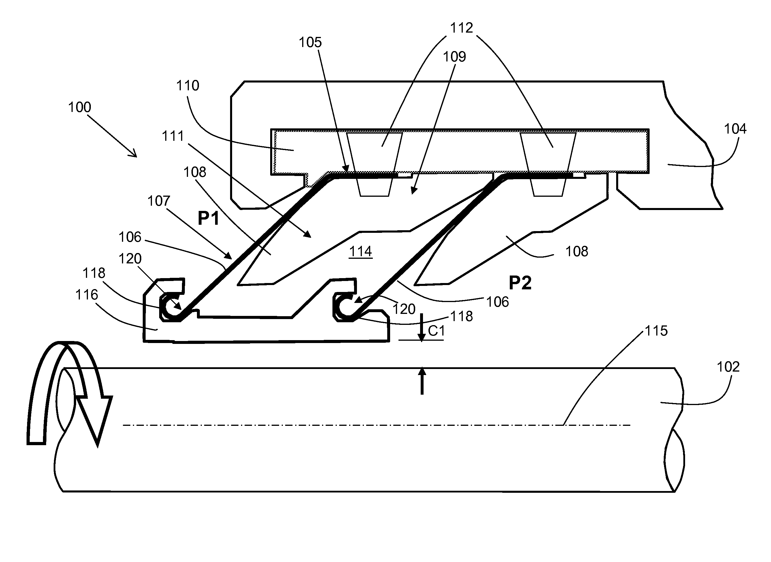 Film riding pressure actuated leaf seal assembly