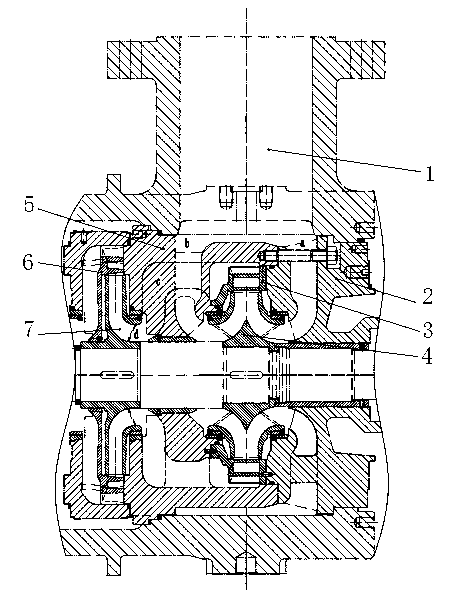 Primary double-suction type guide blade structure of sectional type multi-stage pump